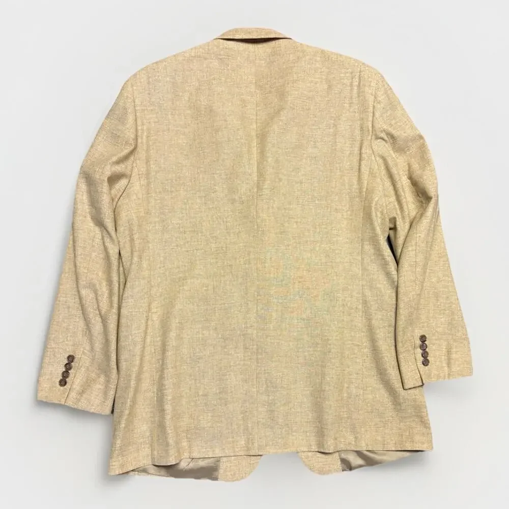 Jos A Bank 46L Men’s Wool Sport Coat Blazer Gold Khaki Poland Classic No Vent - Picture 2 of 13